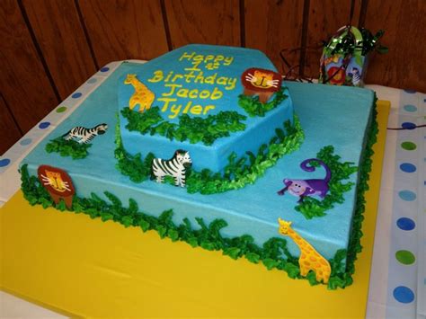 Birthday cake for baby boy 1 year, first birthday cake designs for baby boy, 1st birthday cake for baby boy, baby boy first birthday cake. Baby Animal Zoo Cake For Boys First Birthday - CakeCentral.com