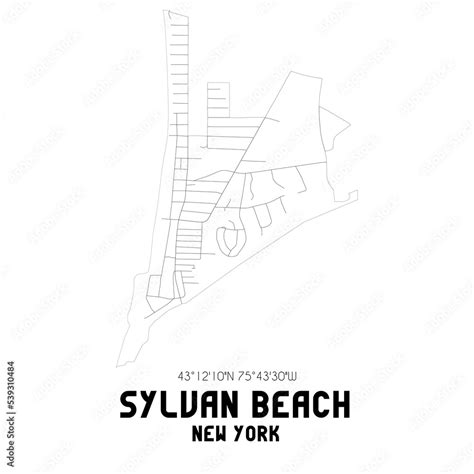 Sylvan Beach New York Us Street Map With Black And White Lines Stock Adobe Stock