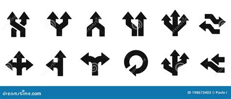 Set Road Arrow Icons Different Arrows Sign Road Signs â€ Vector