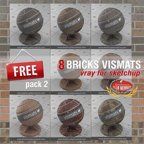 Free Pack Bricks Vray For Sketchup Vismats Pack 2 00045 Packs Vismat