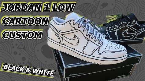 Cartoon Jordan 1 Low Custom Black And White Giveaway Youtube