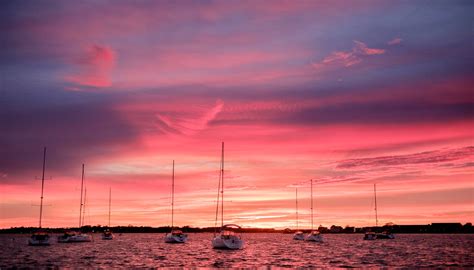 Newport Harbor Sunset From Newport Yachting Center Flickr