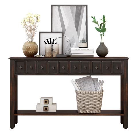 Accent 60 Long Console Table With Storage Vintage Style Decorative