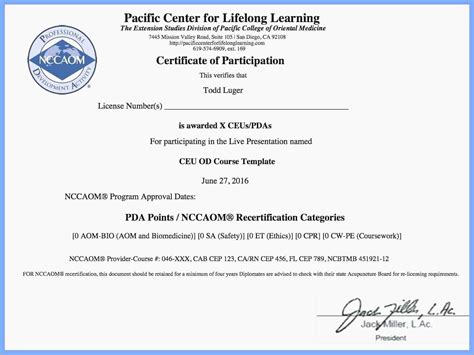 Ceu Certificate Of Completion Template With Free Printable Pertaining