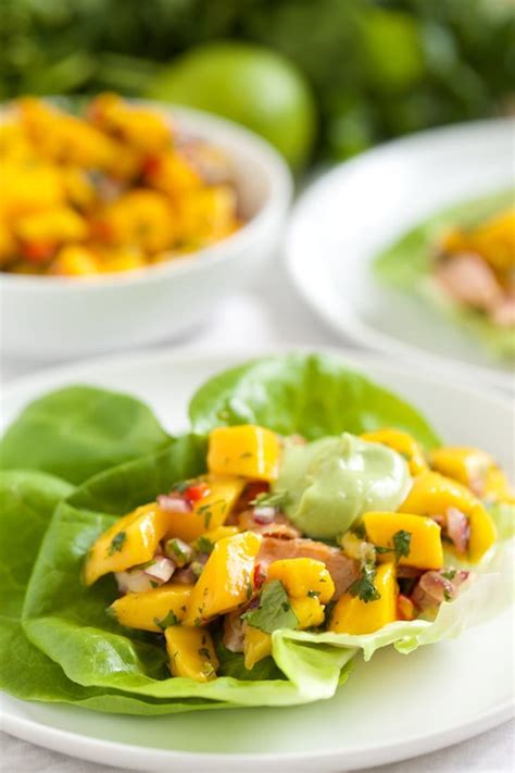 Fish tacos in lettuce wrap: Fish Taco Lettuce Wraps With Mango Salsa | Lettuce wrap ...