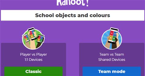 English Corner Kahoot School Objects And Colours 3rd Grade