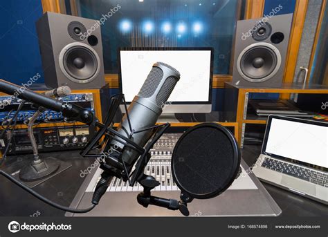 Professional Studio Microphone Over Music Studio Stock Photo By ©tzido