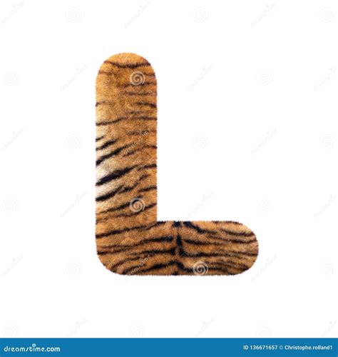 Tiger Letter L Capital 3d Feline Fur Font Suitable For Safari