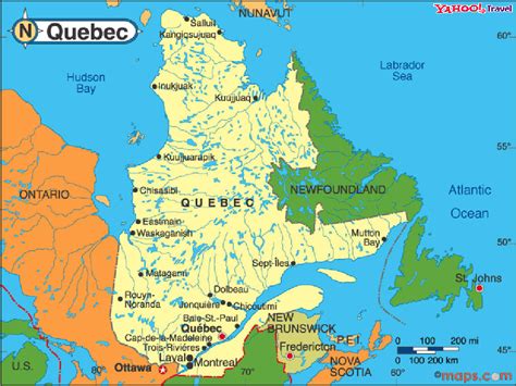 Quebec Map Travelsfinderscom
