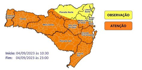 Defesa Civil Alerta Para Alto Risco De Temporais Rajadas De Vento E Queda De Granizo Nesta