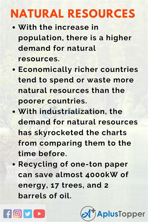 Natural Resources Essay Essay On Natural Resources For Students And