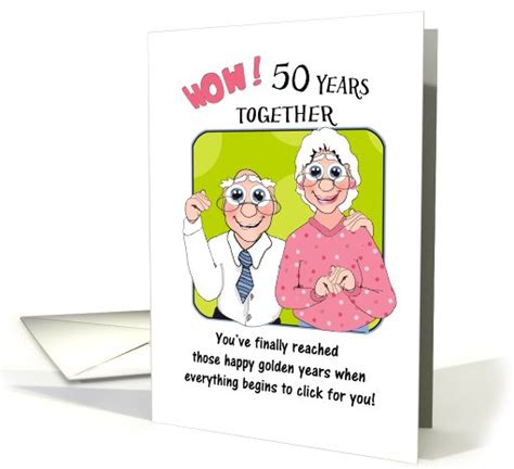 Humorus 50th Wedding Anniversary Cute Older Couple Card 675225