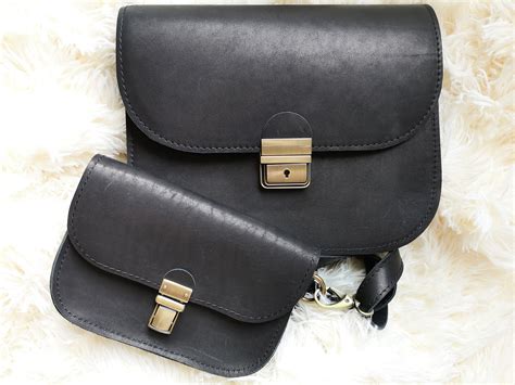 Vintage Leather Crossbody Bag Black Handmade Messenger Etsy Leather
