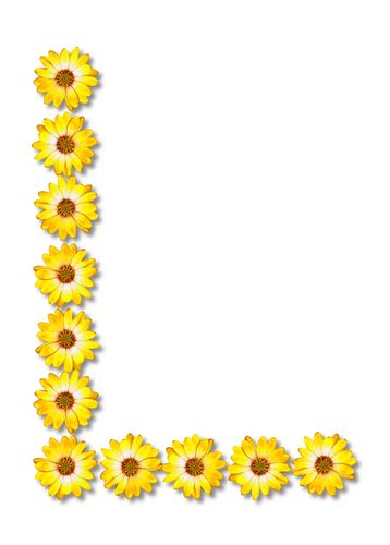 Letra L Con Flores Amarillas