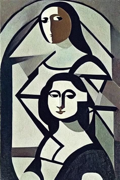 Krea Modern Abstract Cubistic Mona Lisa In The Cubism Style Of Picasso