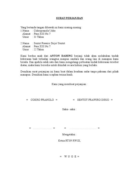 Surat pernyataan kesanggupan membayar hutang. Surat Pernyataan Tidak Akan Mengulangi Lagi - Kumpulan ...