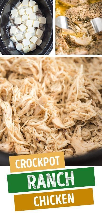 Pour the chicken broth into the crock pot. This ranch chicken recipe made in the crockpot is hands ...