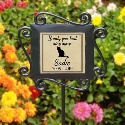 Personalized Cat Memorial Garden Stake Any Message Custom Etsy