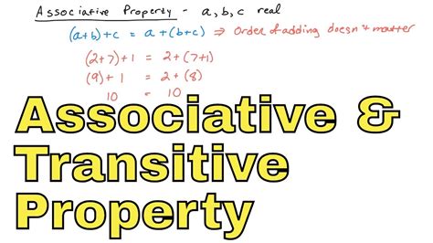 22 Associative Property Of Equality And Transitive Reflexive