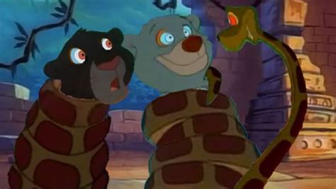 Jungle Cubs Kaa Hypnotizes Baloo And Bagheera By Seviperman13 On Deviantart Disney Crossover
