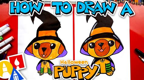 How To Draw A Halloween Puppy Witch Art For Kids Hub