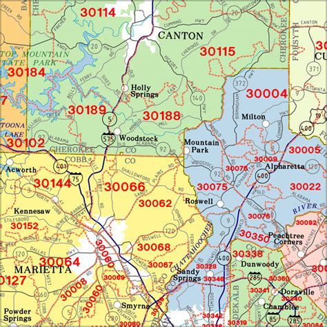 Atlanta Zip Code Map Georgia