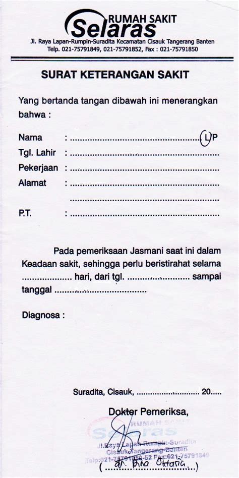 Surat Sakit Dokter Jakarta Homecare24