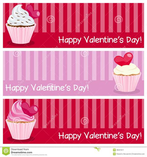 Valentine S Day Horizontal Banners Royalty Free Stock ...