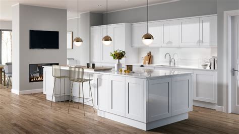 White is perfect for making small kitchens look more spacious and light. In-Line Shaker Gloss White | Sheraton Shaker Kitchens ...