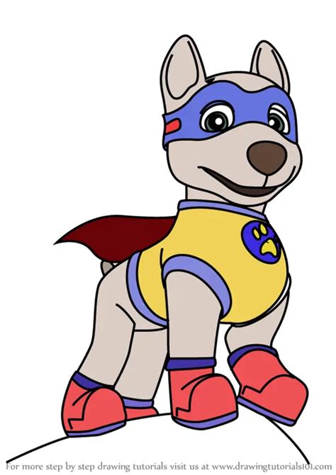 Learn How To Draw Apollo The Super Pup From Paw Patrol Paw Patrol