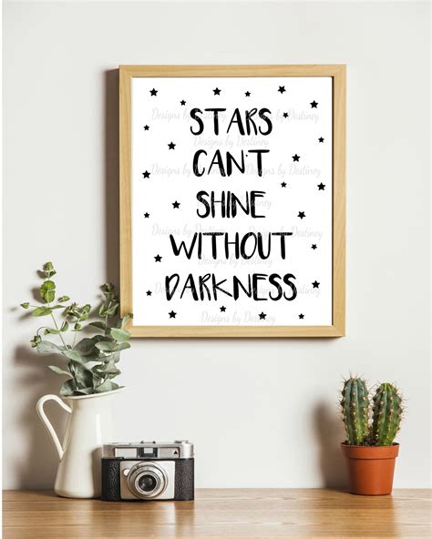 Stars Cant Shine Without Darkness Motivational Poster Etsy