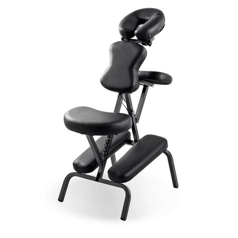 Chaise De Massage Ergonomique Multifonctions Structure MÉtallique Pliable RembourrÉe 75cm