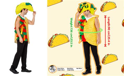 Rmmd Taco Costume Adult Halloween Funny Costume For Men Women Mexican