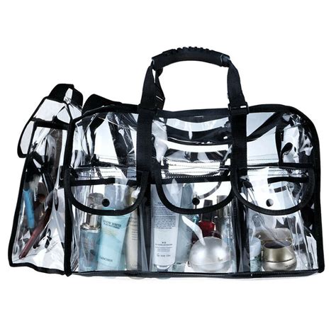 Large 21 Pvc Clear Makeup Artist Casemetic Bag Case Carry 6 Pockets