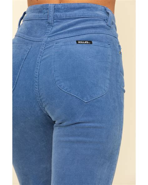 Rollas Womens French Blue Corduroy Flare Jeans Country Outfitter