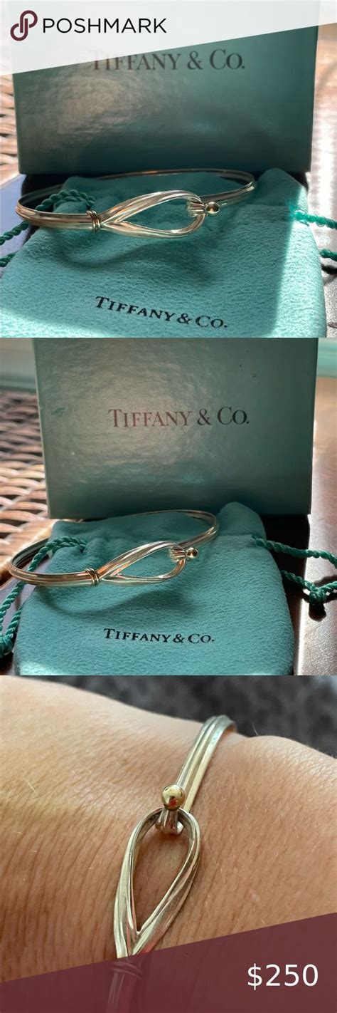 Vintage Tiffany Co Sterling Silver 18k Gold Hook Bracelet Hook