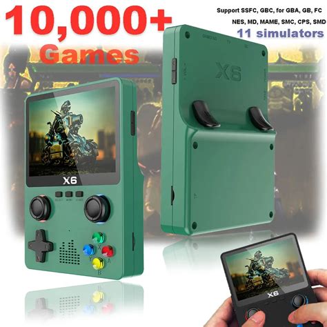 X6 Game Console With 10000 Games 35 Inch Ips Screen Handheld Retro