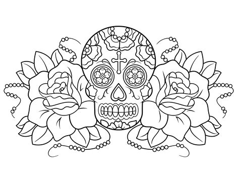 day of the dead coloring pages easy - Ai Asbury