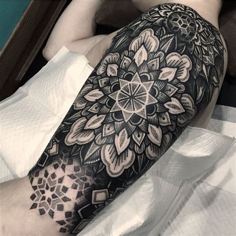 This series of mandala tattoos morphs into a successful sleeve tattoo. Mens Half Sleeve Mandala | Best tattoo design ideas