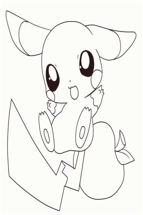 Baby Pikachu Coloring Pages Sketch Coloring Page