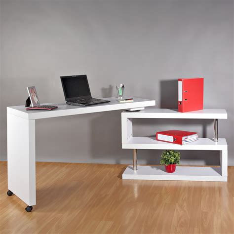 Schreibtisch massivholz oder schreibtisch weiß hochglanz: Computertisch Winkel Schreibtisch Sekretär Regal weiß Büro ...