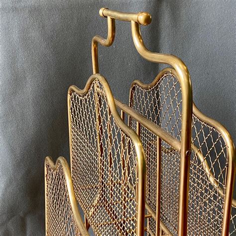 Edwardian Tall Multi Tier Brass Magazine Rack Antique Brass And Copper