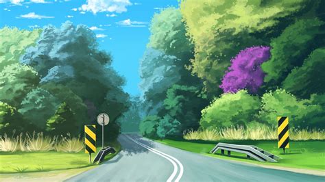 Anime Road Art By Ming Ren