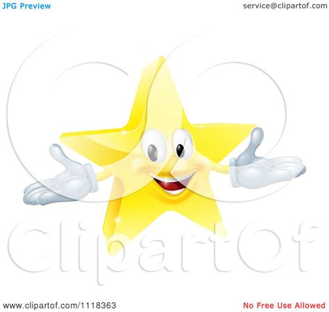 Clipart Of A 3d Star Mascot Royalty Free Vector Illustration By