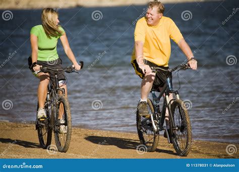 Man And Woman On Bikes Stock Image Image 11378031