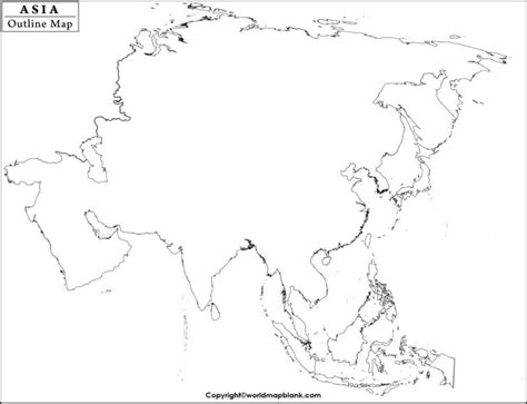 Printable Blank Map Of Asia Outline Transparent Png Map