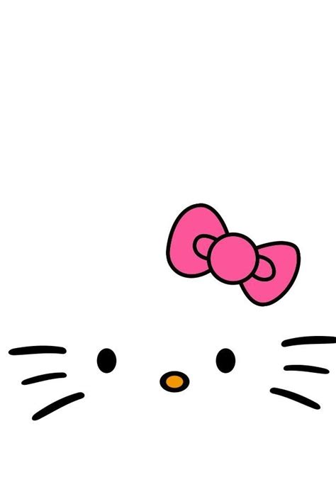 A Hello Kitty Face With A Pink Bow On Its Head