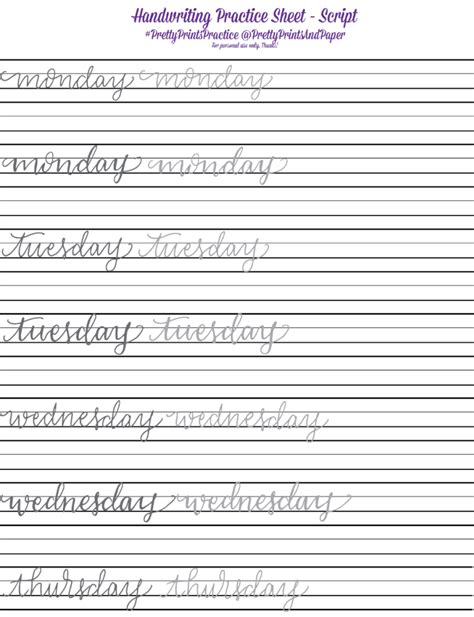 Days of the week handwriting worksheets the very hungry caterpillar theme. Italic Handwriting Worksheets Pdf | AdiPurwanto.com