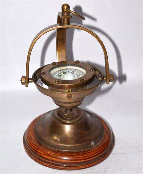 Antique Vintage Brass Gimbal Compass Navigational Ships Etsy