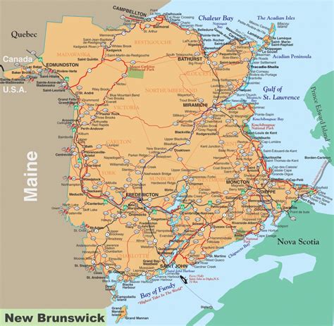 Printable Map Of New Brunswick Printable Maps
